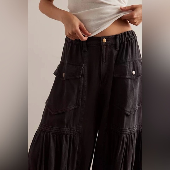 Free People Movement “Last Word” Parachute Pants – Washed Black (8468) 🖤✨ - Picture 3 of 7